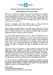 Comunicato stampa sul Grande Fratello